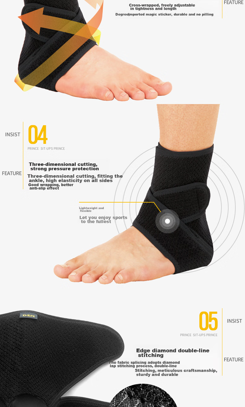 D&M Summer Sports Ankle Brace, Sprain Protection, for Running, Basketball, Soccer, Foot And Ankle Support, Sprain Prevention, Japanese Import, One Piece 7