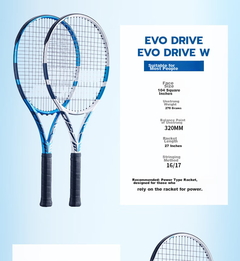Babolat EVO DRIVE Full Carbon Racket for Beginners, Intermediate Players, College Students, Entry-Level Professional Tennis Racket [Pre-Strung] 5