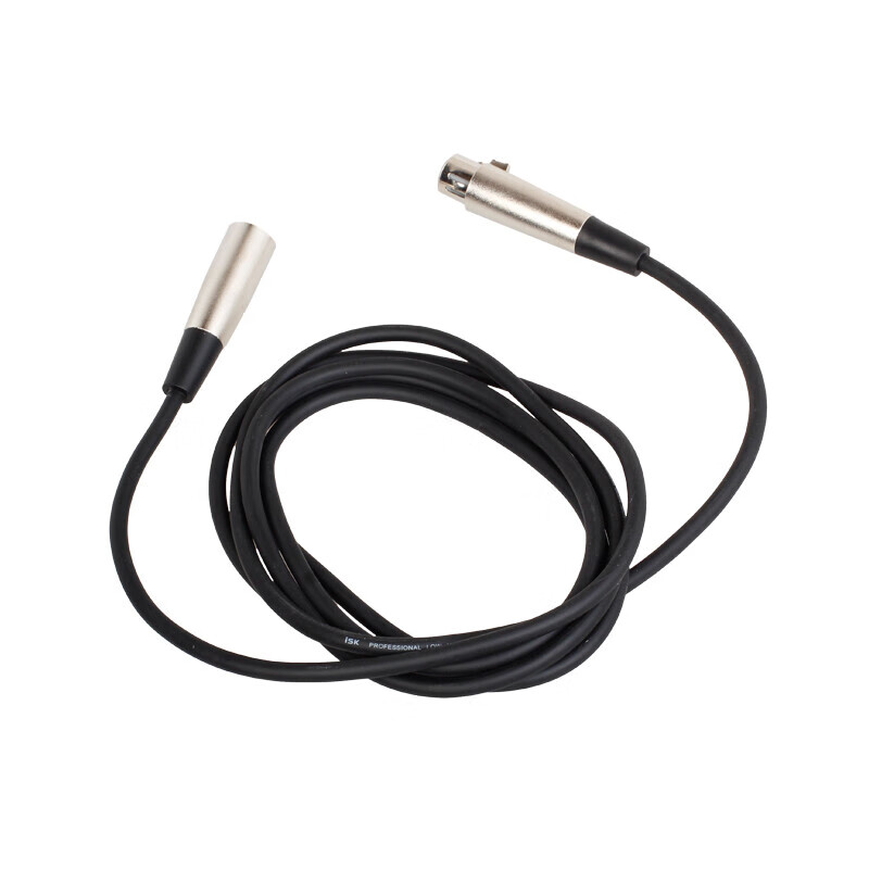 ISK C-1 High-Quality Dual Cardioid Microphone Cable, Cardioid Male to Female Connector, Microphone Dual-Core Shielded Audio Output Cable, Balanced Line, Black