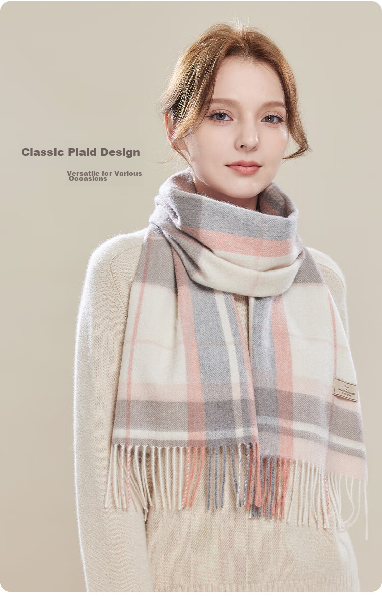JIUMU 100% Cashmere Scarf for Women, Autumn And Winter Shawl, Warm Neck Wrap, Gift for Girls, National Day Birthday Present, Gift Box Set 5