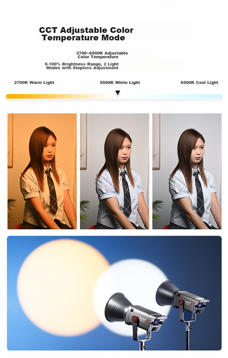 JINBEI EF150 Upgraded JL160BI Live Streaming Video Fill Light, for Streamers, Green Screen, Studio Photography LED Constant Light, Hair Lighting, Atmosphere Lighting, Studio Portrait Deep Shadow Soft Light 8