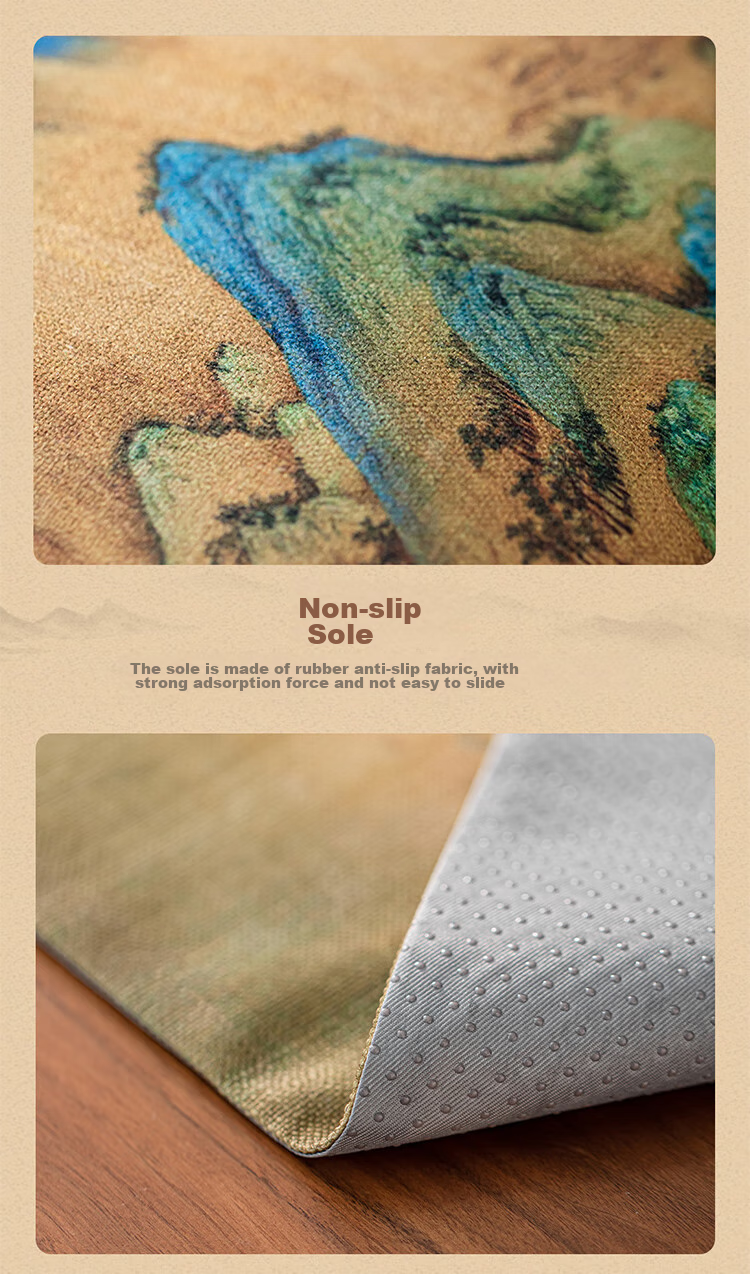 AVIVI Table Runner, Chinese Style Waterproof Tea Mat, Coffee Table Cover, Long Tablecloth, Tea Table Pad, 30*180 Qianli Jiangsha 10