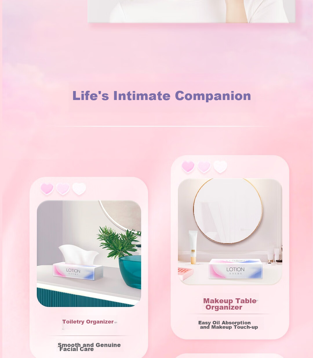 C&S Lotion Paper, 3-Ply, 40 Sheets*10 Packs, Soft Baby Skin Wipes, Gentle Tissue Paper, Portable Small Pack 12