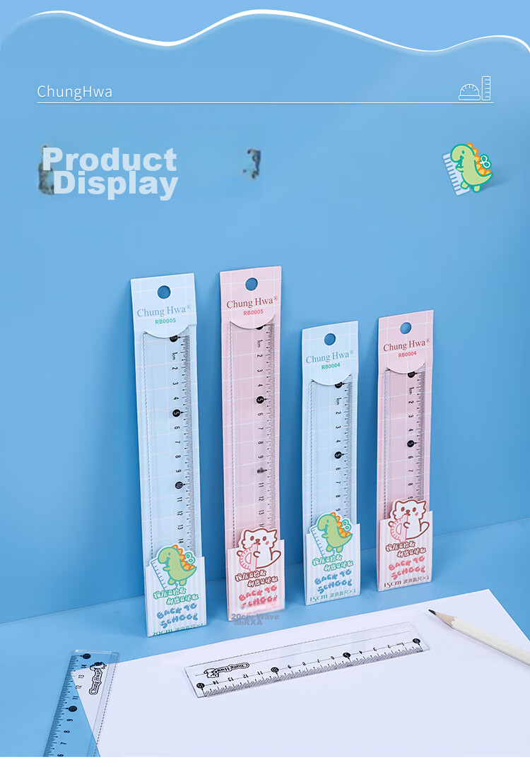 Zhonghua Student Ruler Set (15cm Straight Ruler + 2 Triangular Rulers + Protractor), Transparent Wear-Resistant PS Material, Student Exam Ruler Set for Middle School And College Entrance Exams, Drawing Ruler Set, TC0029 Pink 12