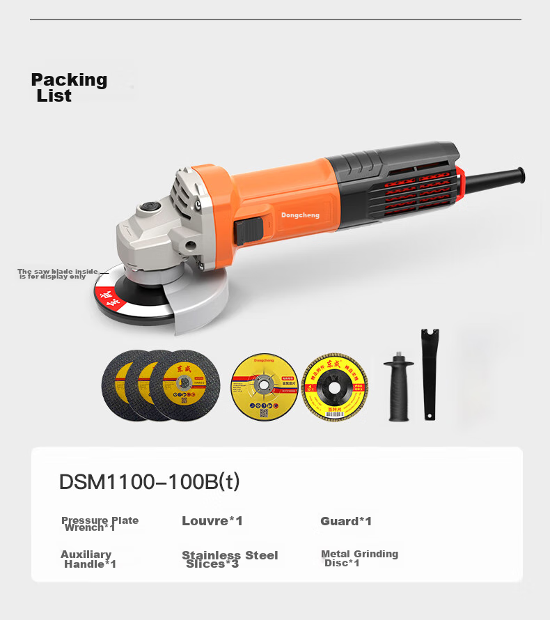 Dongcheng 1100W Angle Grinder 1100-100B Cutting Machine, Hand Grinder, Polisher, Multi-Functional Electric Tool 15