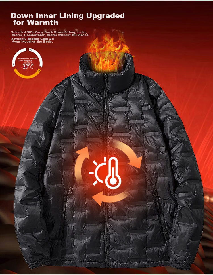 JEEP Unisex Couple Winter 3-in-1 Down Jacket Black L 4