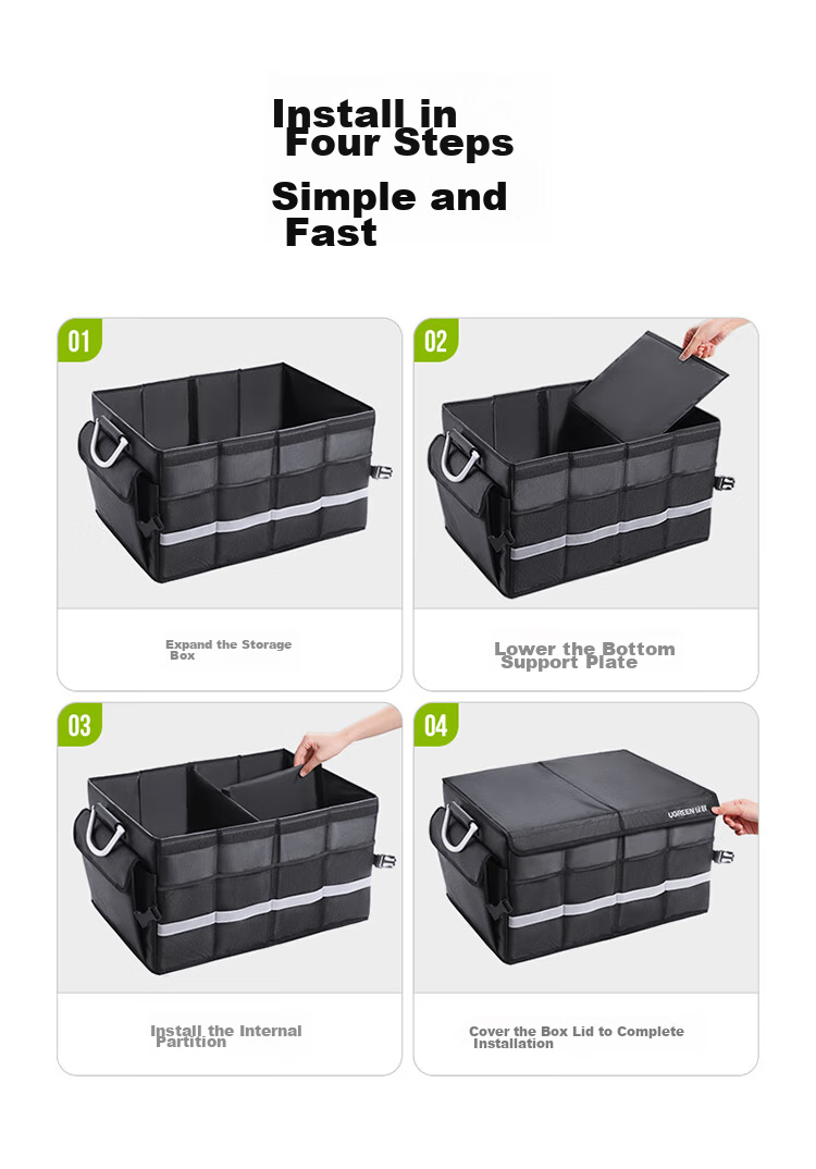 Outekaile Car Trunk Storage Box, Vehicle Organizer Container, Foldable Storage Box for Car Use, Automotive Accessories 18
