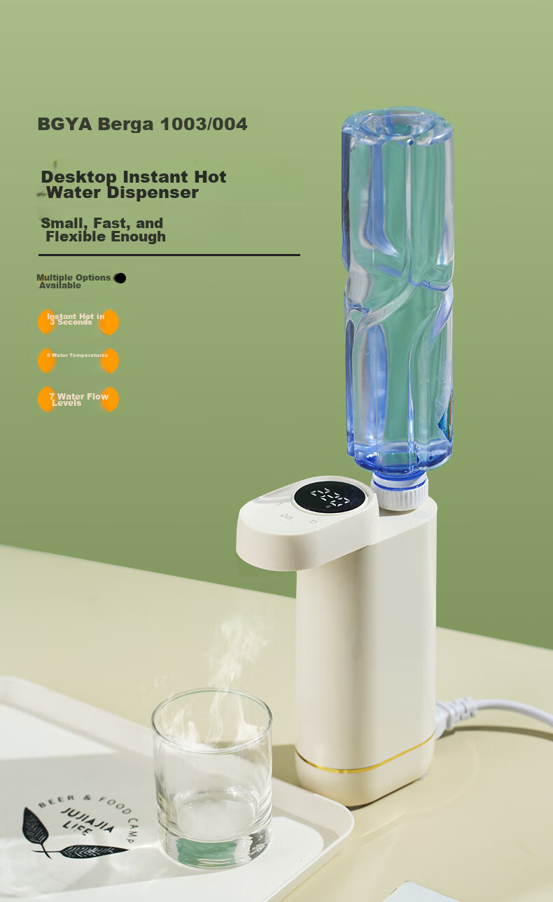 BGYAbogeya Popular Portable Hot Water Dispenser, Lightweight And Compact, 7 Temperature Settings, 8 Cup Capacity, 3rd Generation Large Screen Model 003 1