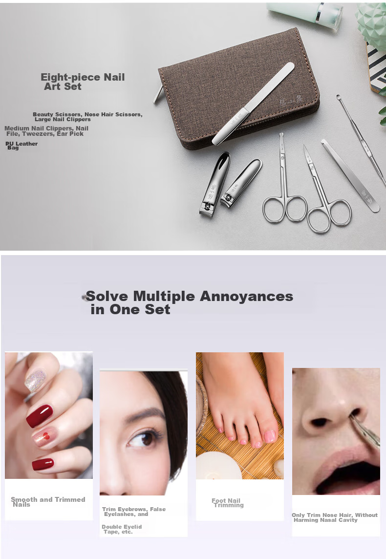 Zhangxiaoquan Nail Care Beauty Set with Stainless Steel Nail Clippers, Nose Hair Trimmer, Ear Pick, Lingyue Series H40910800 2