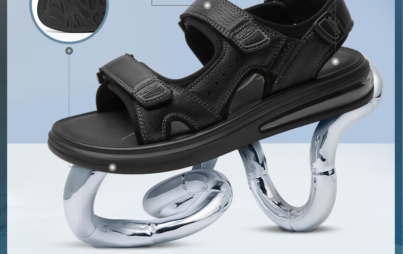Goldlion Men's Sandals, Lightweight And Soft Casual Shoes, Comfortable And Durable Beach Shoes G596320255TRF Charcoal Gray Size 39 2