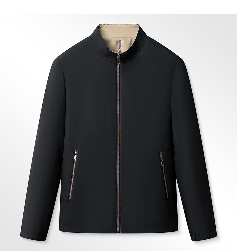 FIRS Men's Windproof Wrinkle-Resistant Spring Autumn Stand Collar Business Casual Jacket Workwear Shirt 8