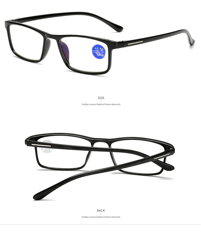 YIDUN Fashion Full-Frame Reading Glasses, High-Definition TR90 Lightweight Frame Anti-Blue Light Reading Glasses for Father's Day 7