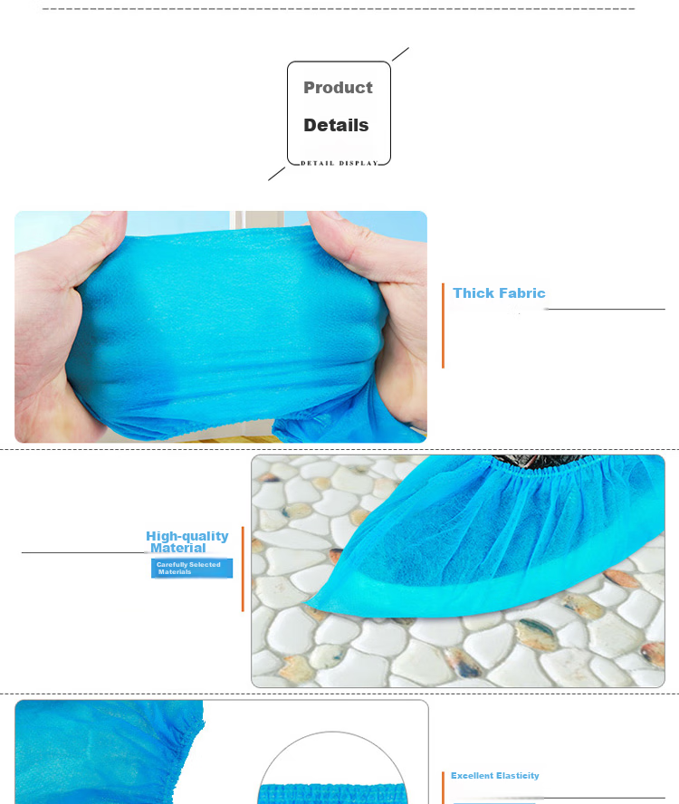 Pomelo Town Non-Woven Shoe Covers, 100-Pack, Disposable Shoe Covers for Home Use, Thick And Large Indoor Shoe Covers, One Size Fits All 4