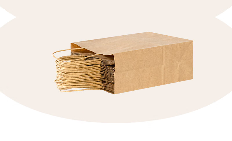 Temeiju Disposable Kraft Paper Bags, Handbags for Takeout, Coffee Packaging, Food Packaging, Gift Bags, Small Size, 20 Pieces 2