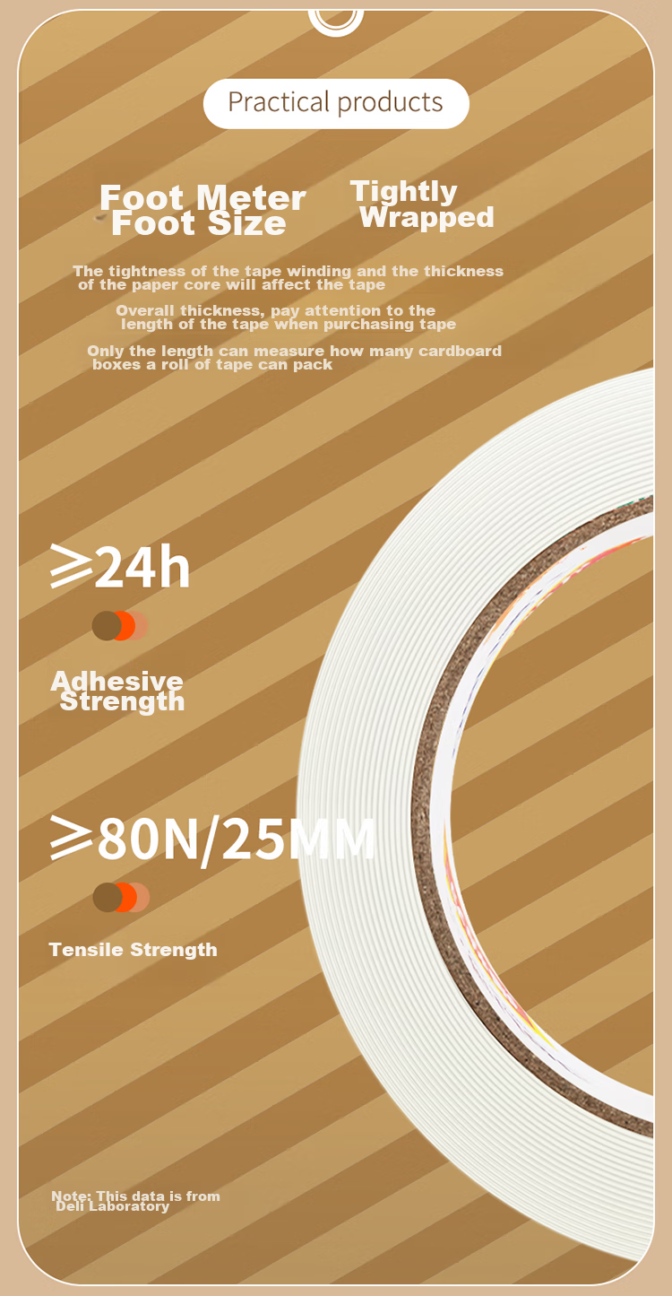 Deli High-Quality Transparent Packing Tape Wide Adhesive Tape, 60mm*100y*45μm (91.4m/roll), 6 Rolls, Office Supplies, 30333 6
