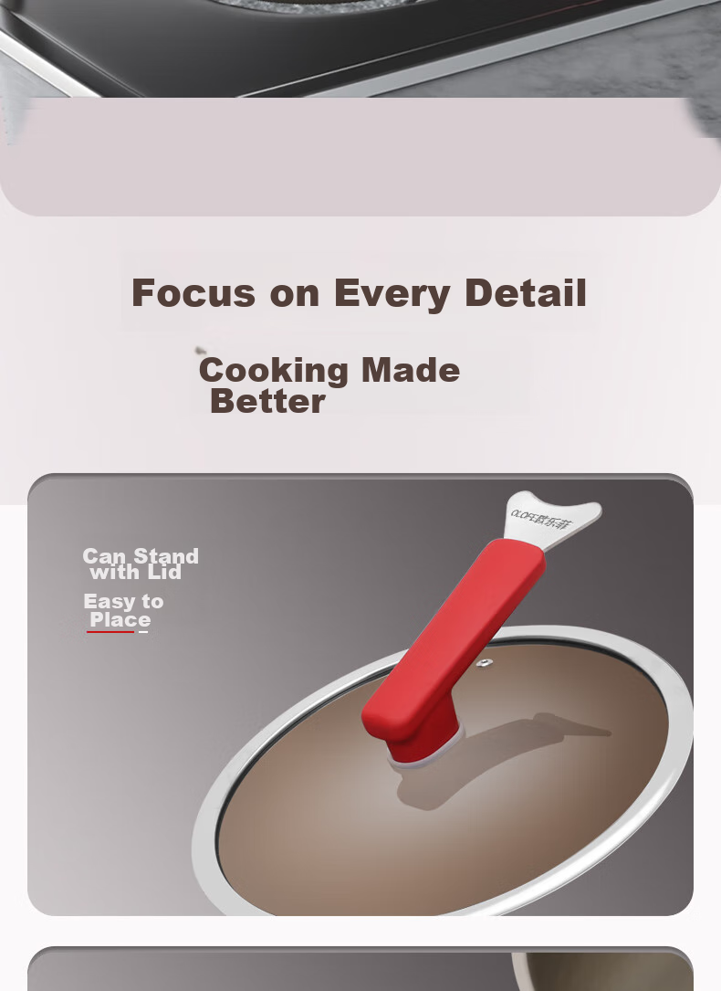 OLOFE Non-Coated Titanium Frying Pan, Titanium Flat Bottom Pan, Yin Zun Third Generation Non-Coated Baby Food Small Frying Pan, 28cm 22