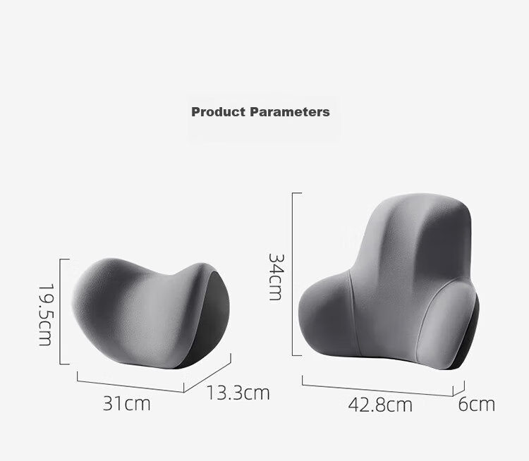 Buleishen Car Headrest, Neck Support Pillow, Lumbar Support Cushion, Automotive Accessory, Black, Suitable for Xiaomi SU7 23
