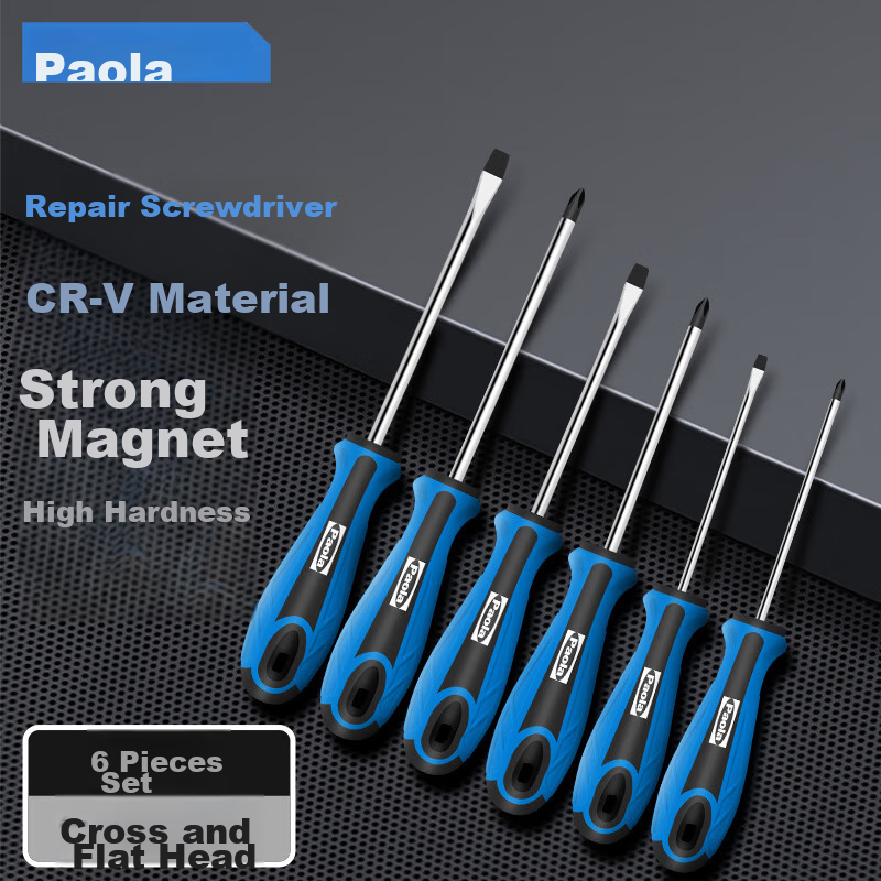 Paola Screwdriver Set, 6 Pieces, Magnetic Phillips And Flathead, Laptop Disassembly Repair Tools, Screwdriver Set 1802