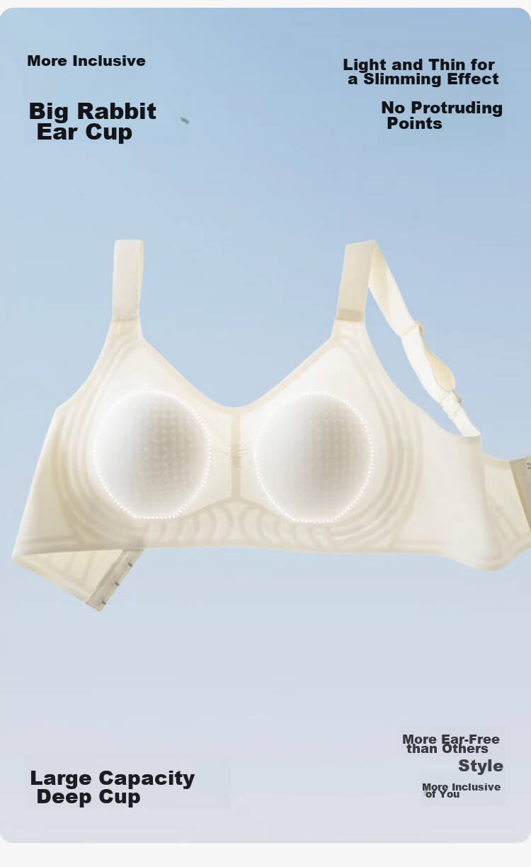 XUEXIMAN Women's Ice Silk Seamless Bra, Thin Summer Style, Wireless, Push-Up, Anti-Sagging, Sexy Brassiere, Foundation Liquid Skin Color 11