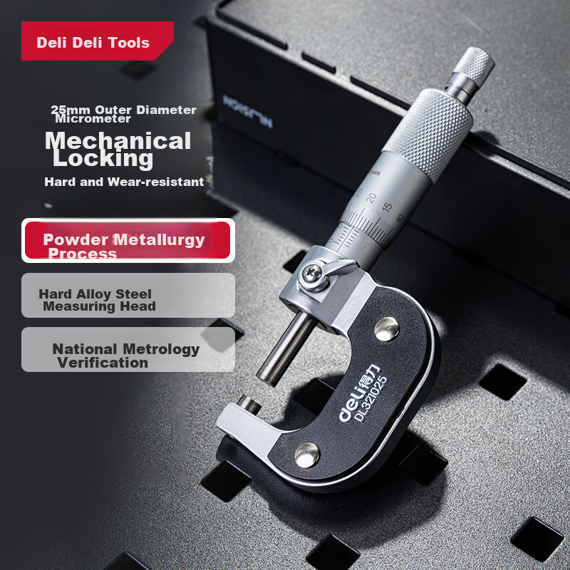 Deli High-Precision Mechanical Screw Gauge, Micrometer, Thickness Gauge, Vernier Caliper