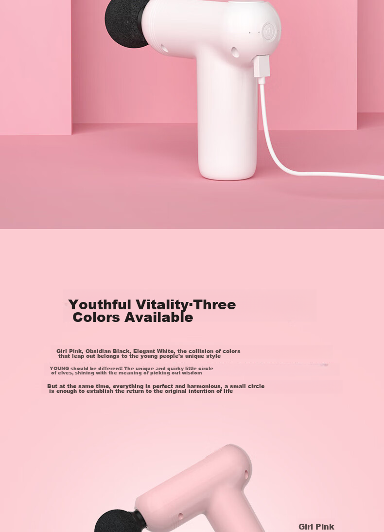Manyue YJ01 Mini Massage Gun, Neck Massager, Fascia Gun, Muscle Massager, Portable Fascia Gun, Pink, Birthday Gift 7