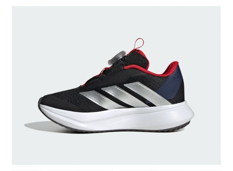 Adidas Children's Shoes, Spring 2025 Boys And Girls BOA Style DURAMO Kids Shock-Absorbing Running Sneakers IH3603 Black/Red 3