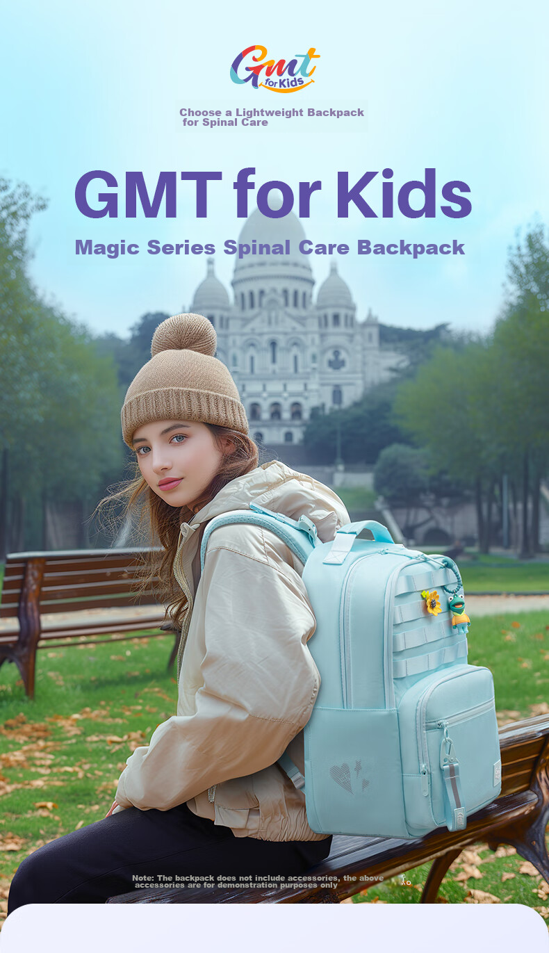 Gmt for Kids Large Capacity Backpack with Spine Protection And Weight Reduction for Middle School Students, Elementary School Students, And Teenagers in Grades 5-6, Black 1