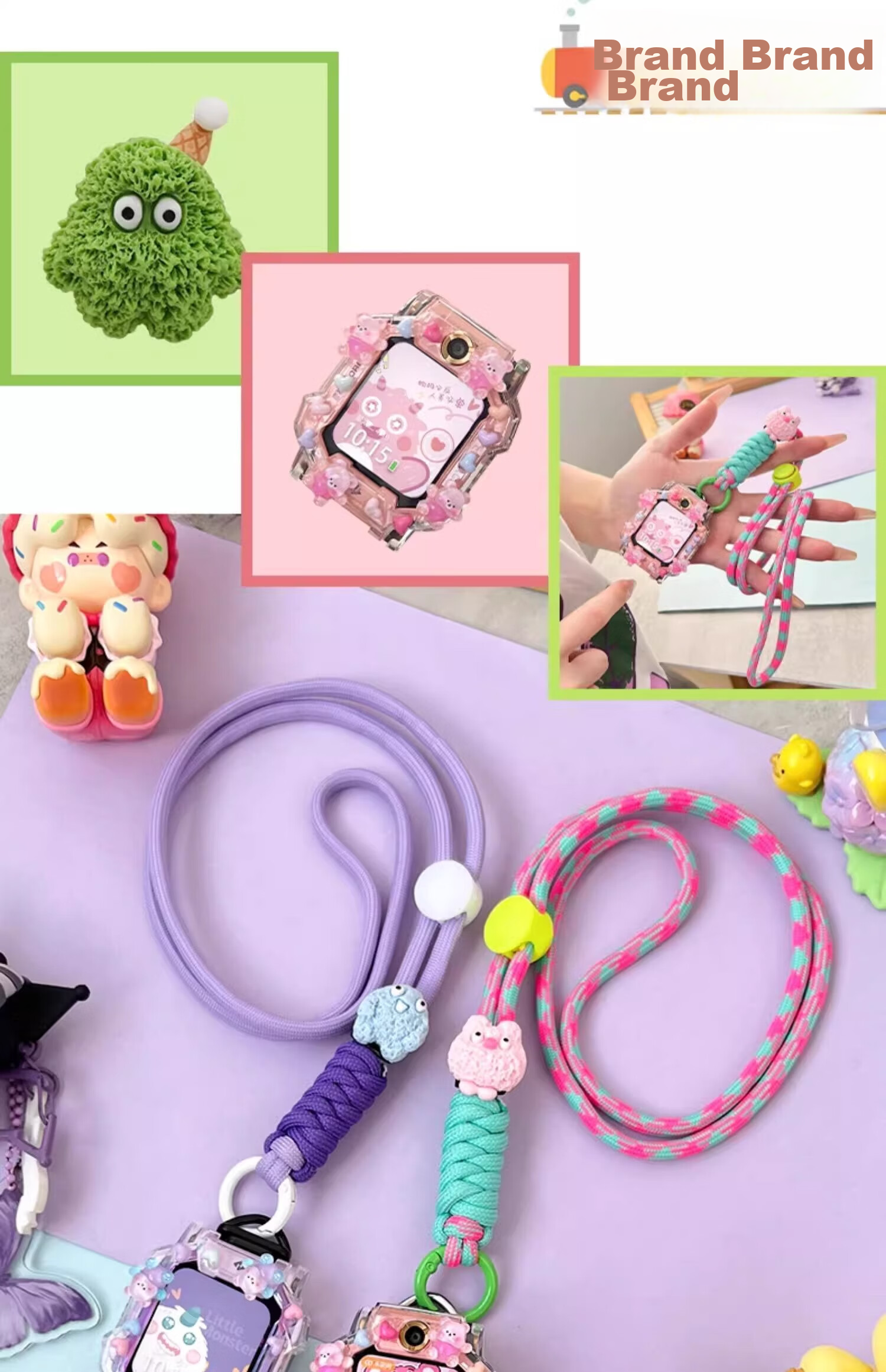 Iboann Compatible Watch Strap for Xiaotiancai Z6pro, Peak N3, Z5a/Q2A Smartwatch, Xiaoguai Shou Q1c/z1s/Z2, Neck Strap for D2/d3, Braided Children's Student Y7/y8 Accessories 6