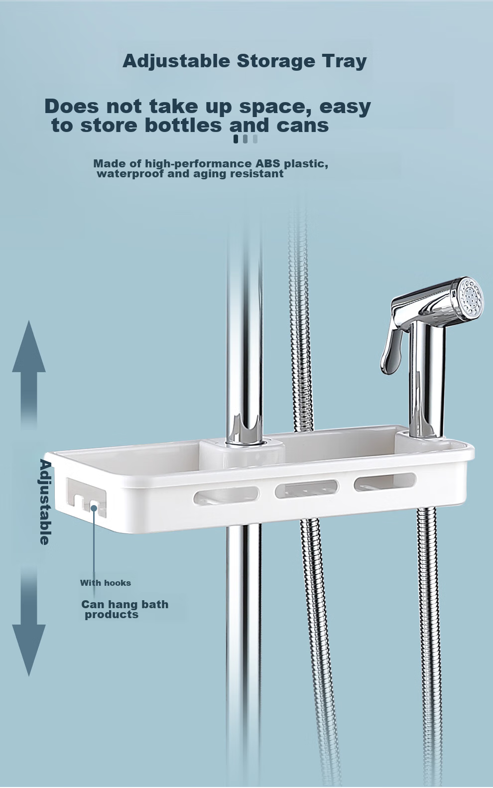 Larsd Shower Head Set, Square Spray Gun Shower Head, Silver Shower Faucet, High-Pressure Shower Head Complete Set F816 15