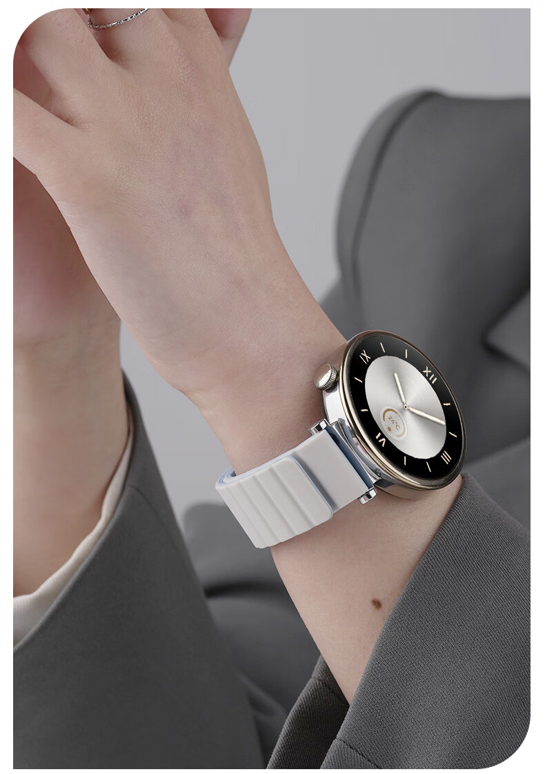 Watchbond Compatible with Huawei Watch GT5/GT6/GT4/GT5Pro Strap, Watch5 Women's Model 41mm Magnetic Silicone Loop Strap, Smart Sports 18mm Spring And Summer Wristband Accessory 18