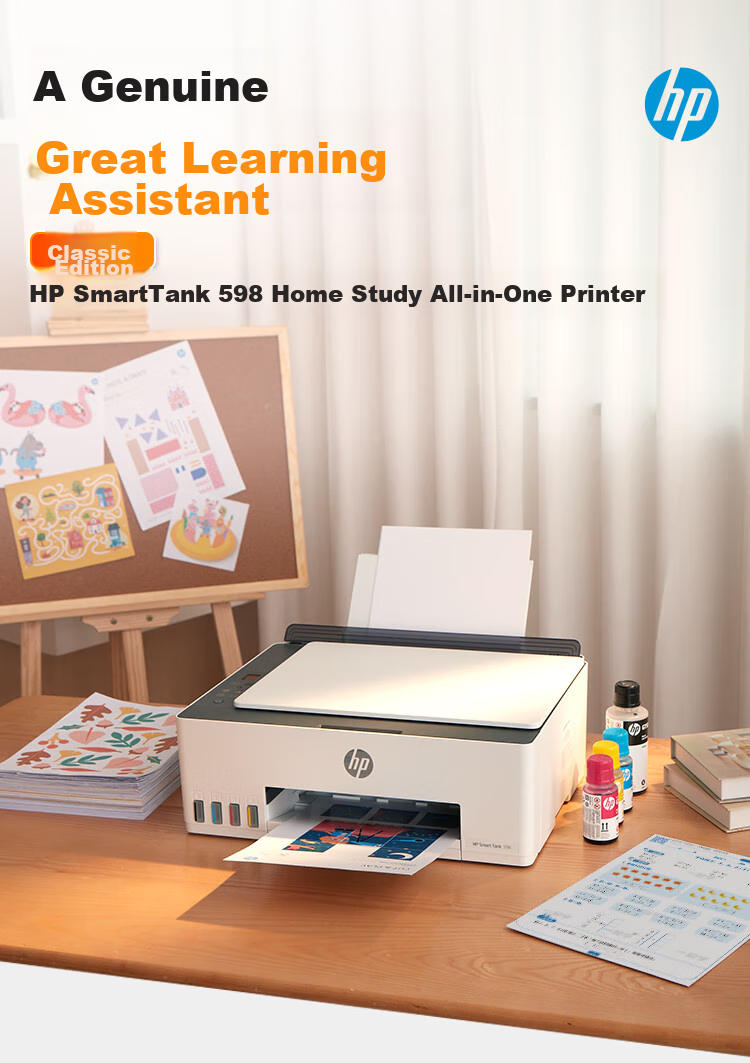 HP 538 Color Wireless Continuous Ink Supply High-Capacity Multifunction Home Inkjet Printer with Automatic Document Feeder, Family Printing (Print, Copy, Scan) 3