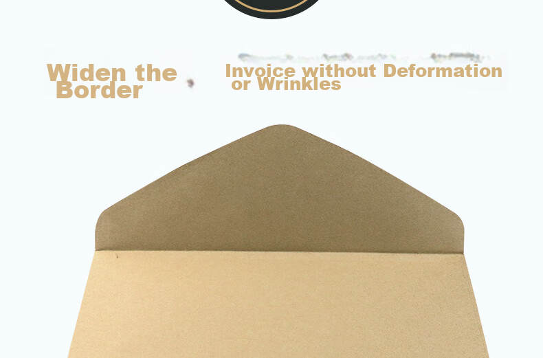 LISON Invoice Version Kraft Paper Invoice Window Envelope, 250*158mm, 20 Pieces/pack, Thick Kraft Paper, Office Supplies Invoice Document Folder 6
