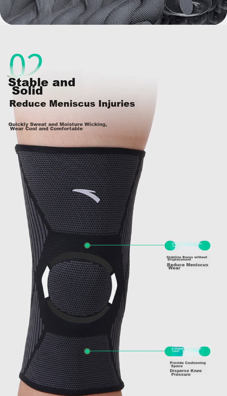 ANTA Sports Knee Brace for Basketball Running, Men Women Badminton Hiking, Warm Knee Joint Protector Meniscus, White And Gray, Size M 5