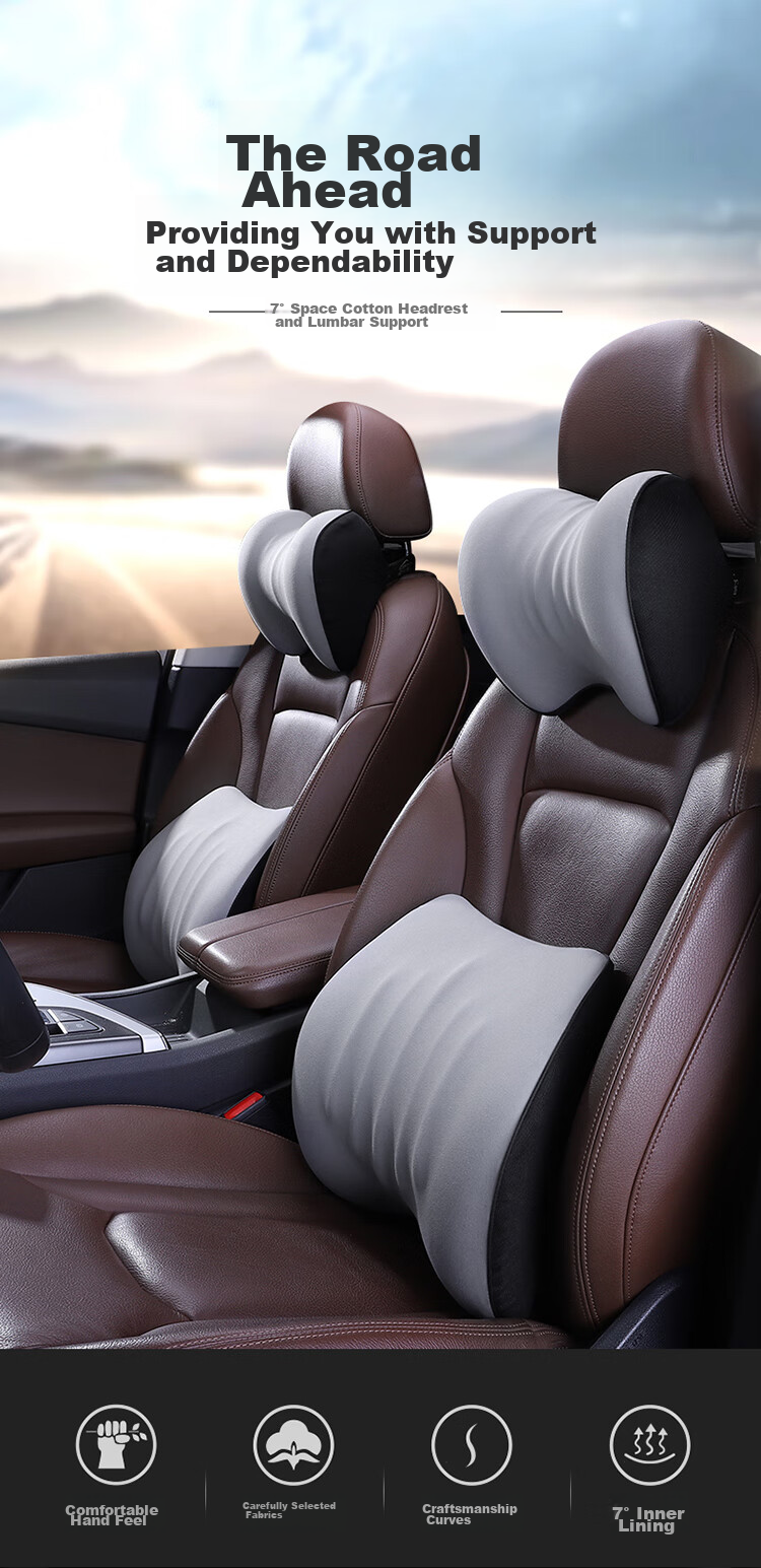 Rice Soup Car Headrest, 3D Neck Pillow, Space Memory Foam Cervical Pillow, Car Cushion, Backrest, I-725AB 1
