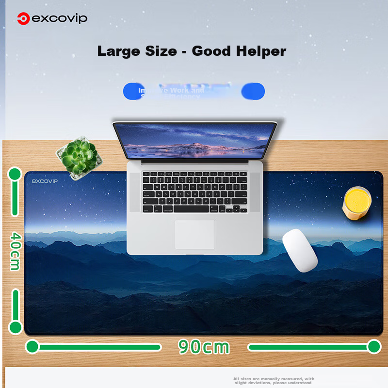 EXCO Mountain Starry Night Mouse Pad, Extra Large Desk Mat 900*400mm, Laptop Keyboard Pad, Computer Office Lock Edge Cute Cartoon E-Sports Edge Gaming Desk Mat 0139 5