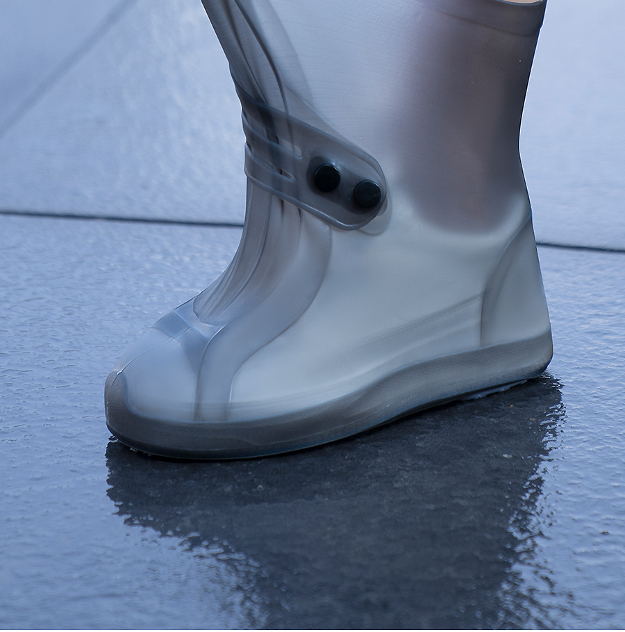BWNK Waterproof Shoe Covers with Thick Soles, Non-Slip, Wear-Resistant, Portable Rain Gear, Rain Boots, Silicone-Coated Rain Shoes, Brown, XL Size 5