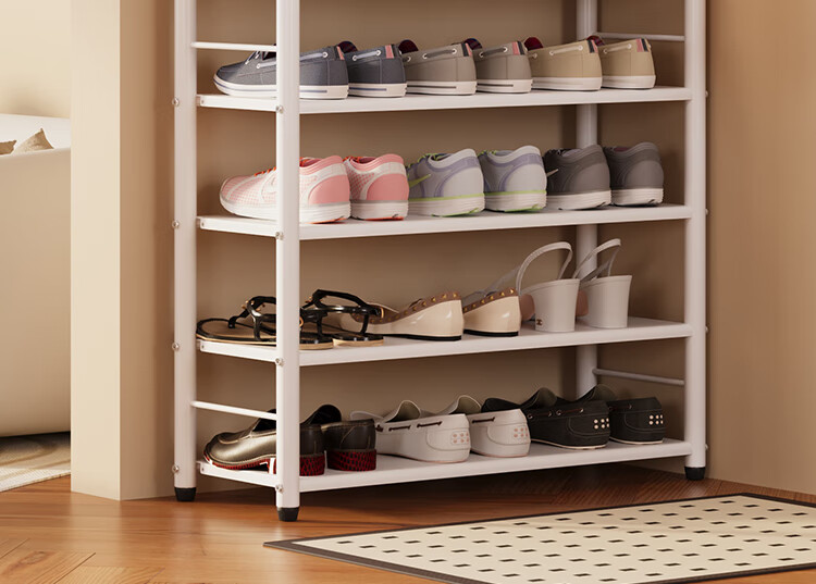 QIAONAMEI Shoe Rack, Simple Home Entryway, Dormitory, Indoor Rental Apartment, Multi-Layer Storage Shoe Shelf, 5 Tiers, QNM1245-WH 2