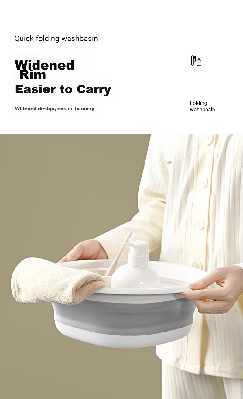 Lehuolvxing Foldable Basin, Washable Face And Laundry Basin, Compressible, for Students And Adults, Dormitory Use, Hospital Stay, Portable Supplies, Essential Water Basin Accessory 6