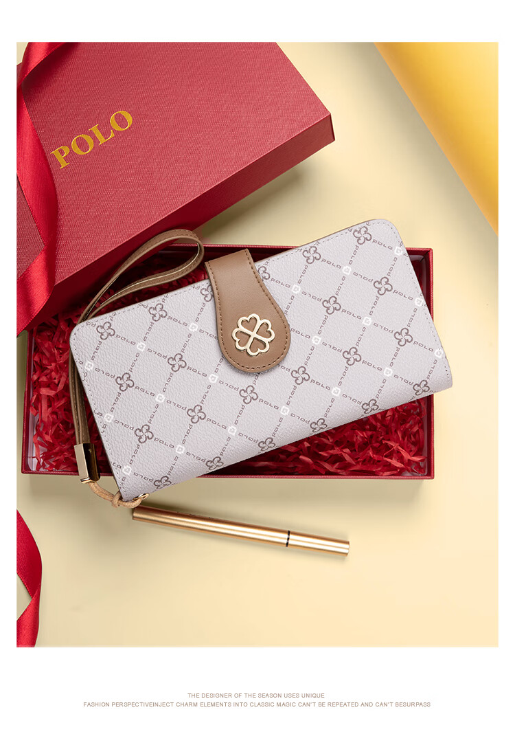 POLO Clutch Handbag for Women, Multi-Card Slots Long Wallet Card Holder Large Capacity Purse Women's Bag Birthday Gift for Girlfriend 16