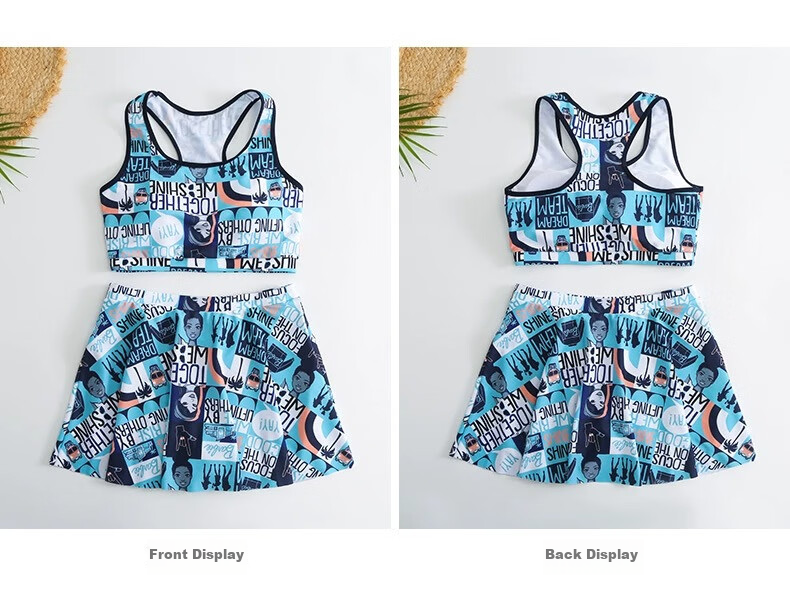 Barbie Women's Three-Piece Swimsuit Set: Conservative Fashion Printed Boyshorts, Tummy Control, Slimming, Small Chest, Beach Vacation Swimwear 18