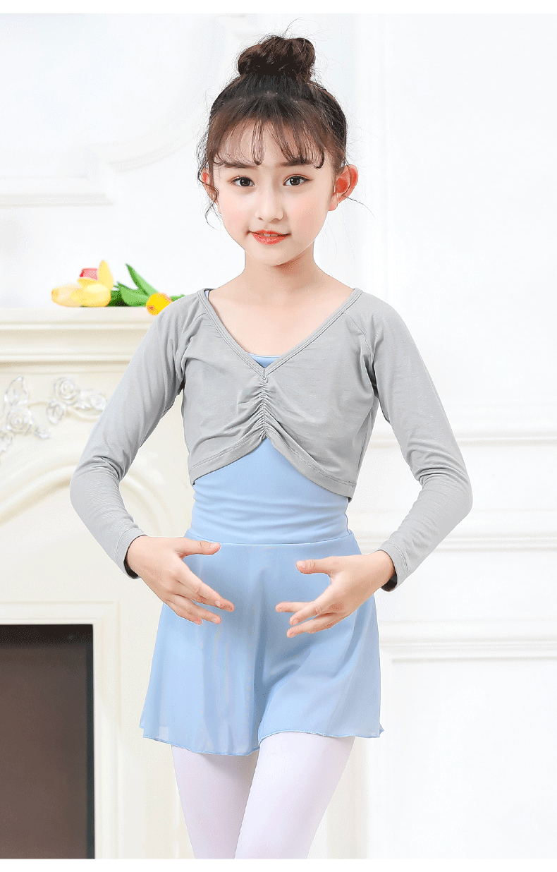 Zhiyouban Children's Ballet Dance Shawl, Girls' Dance Costume, Girls' Dance Top for Autumn And Winter, Thin Gymnastics Yoga Practice Outerwear Cover-Up 16