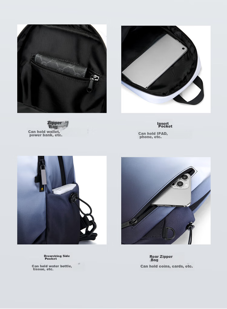 GOLF Chest Bag, Unisex Shoulder Crossbody Bag, Gradient Phone And IPad Bag, Water-Resistant Sports Small Backpack, Cycling Waist Pack 5
