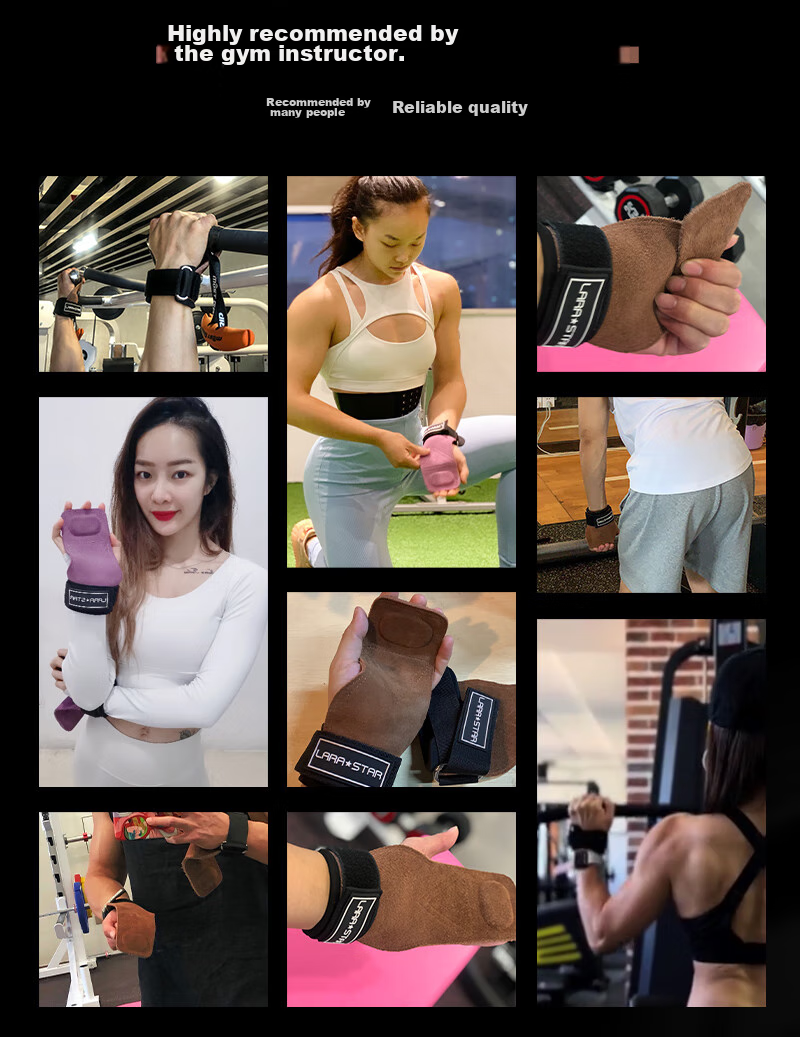 LARASTAR Pull-Up Straps, Grip Straps, Fitness Gloves, Chin-Up And Deadlift Hand Guards for Men And Women, Wrist Support, Brown Color 13