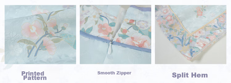 Qibo Girls' Cheongsam, Spring And Autumn Mid-Autumn Festival Children's Kindergarten New Hanfu, Blue-Purple + Neck Scarf, Size 130 9