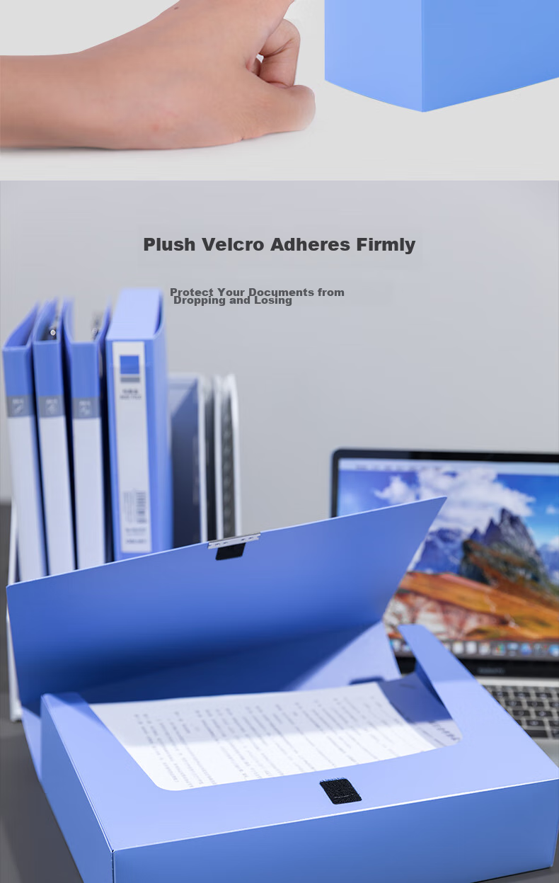 Deli 10 Pieces, 75mm A4 Plastic PP Velcro File Box, Document Box, Data Storage Box, Voucher And File Organizer, Accounting Supplies, PA104-J75 Blue, Deli Office Essentials 6