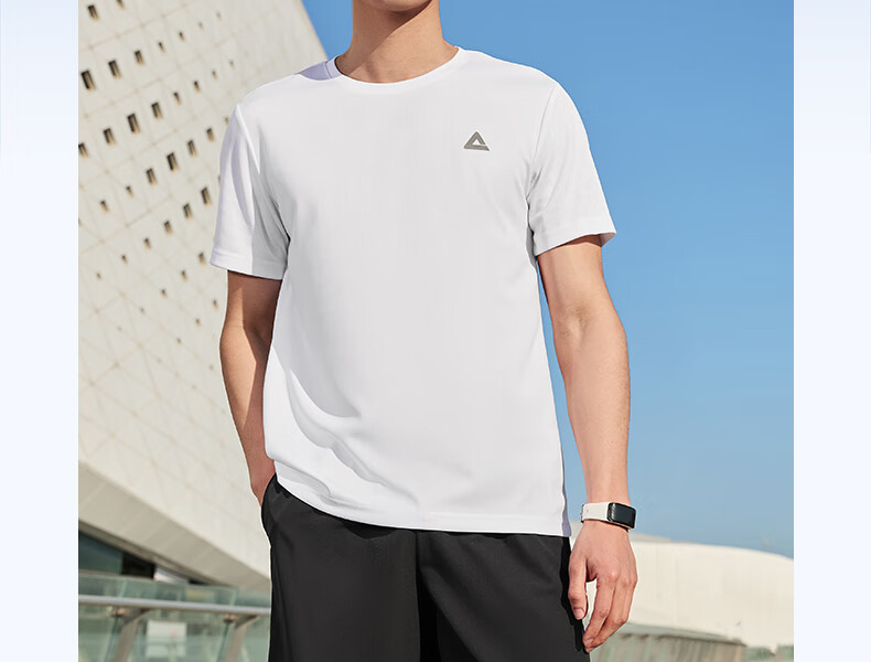 PEAK Quick-Dry Sports Set for Men, Summer Running Casual Badminton Outfit, Breathable Two-Piece Short-Sleeve Shorts for Men DF152001 3