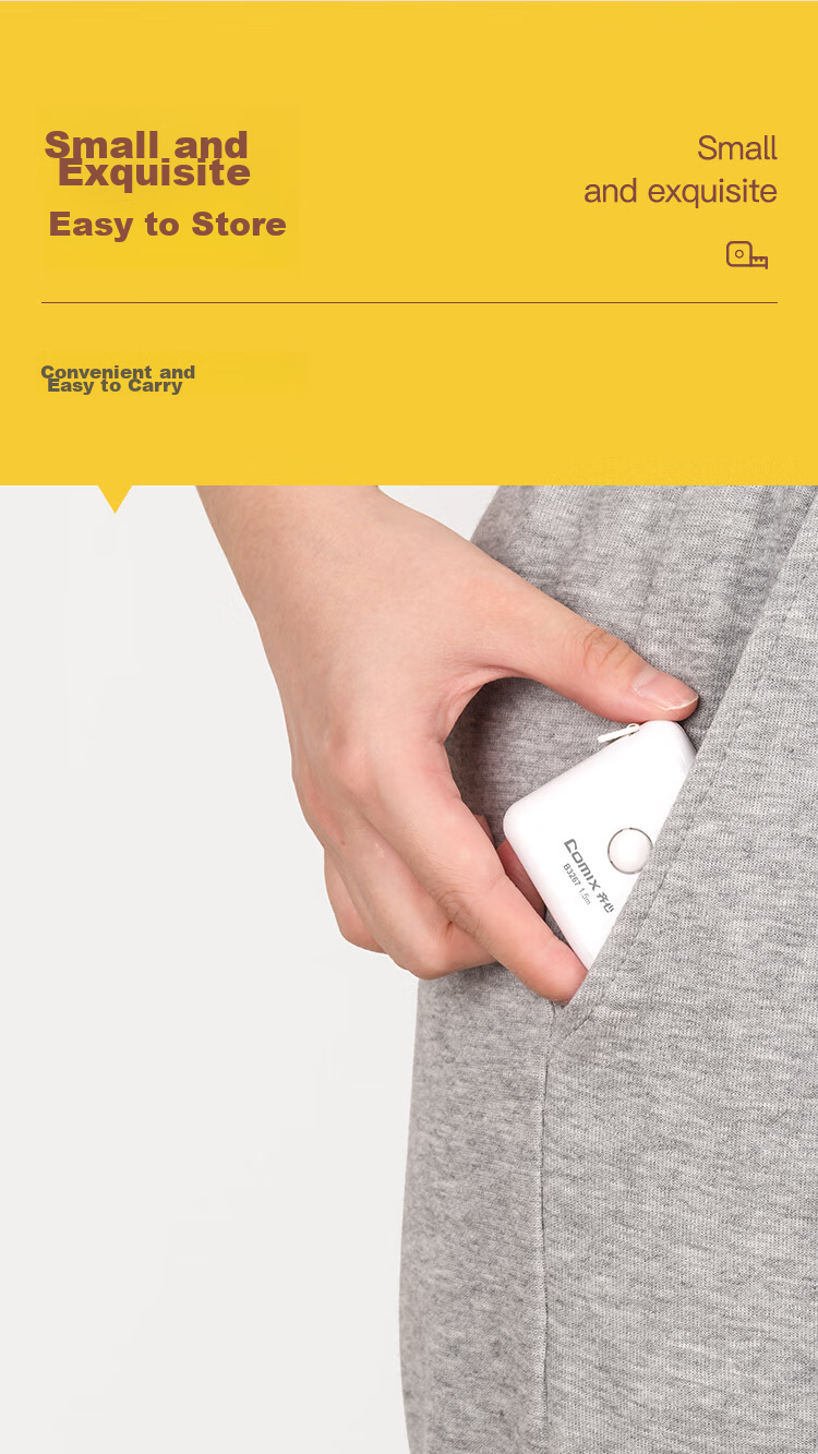 COMIX Tape Measure 1.5m Automatic Card Slot Flexible Ruler for Body Measurements, Clothing Measurement, Height Measurement B3267 White 5