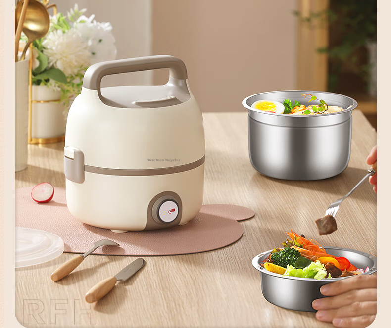 Royalstar Electric Lunch Box, Heated Food Container without Water Filling, Office Worker's Meal Heating Device, Quiet Operation, Constant Temperature, Compact Insulated Lunch Box, 1.2L Single Compartment Bento Box RFH208 3