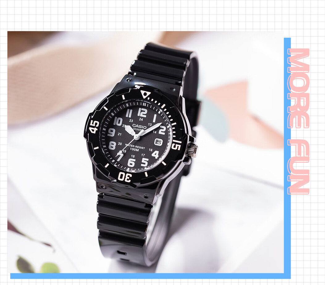 Casio Watch for Female Students, Exams, Children, Analog Night Light, Sports Waterproof Quartz Watch for Men And Women LRW-200H 17