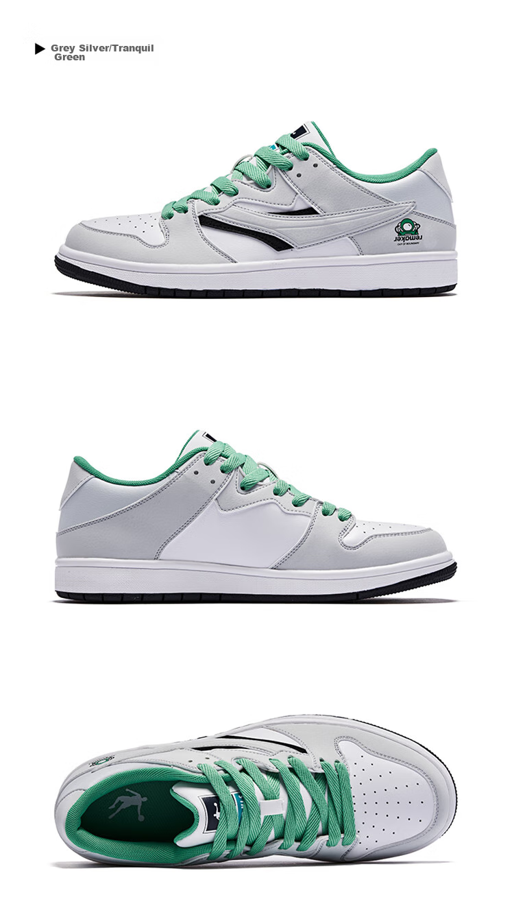 QIAODAN Men's Skateboard Shoes, Summer Low-Top Panda Trendy Versatile Non-Slip Casual Sneakers 25